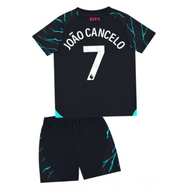 Manchester City Joao Cancelo #7 Tredjedraktsett Barn 2023-24 Kortermet (+ Korte bukser)